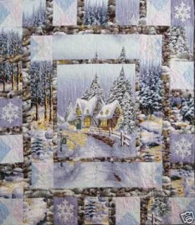 Snow Chateau Quilt Kit Cottage Michael Miller Fabric WP