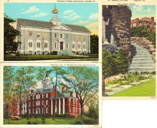  Pennsylvania College Postcards Dickinson Swarthmore W&J, Bucknell Pa