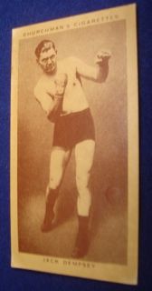 1938 churchman s cigarettes boxing card jack dempsey an original 1938