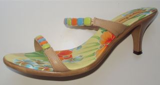 Diego Di Lucca Multi Color Beaded Heels Sandals Sz 10