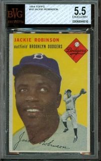 1954 Topps #10   Jackie Robinson   BVG 5.5    Brooklyn Dodgers HoF