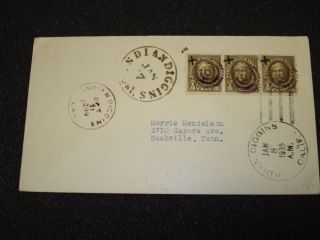 Indian Diggins CA 3 Fancy Cancels 1935 Depression Postal History Cover