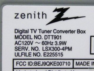 Lot fo 2 Zenith DTT901 Digital TV Turner Converter Boxes