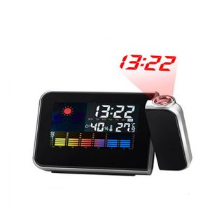 Digital LED Projection Clock Alarm Calendar Thermometer Weather