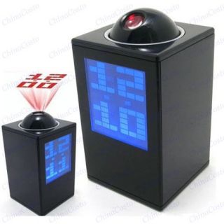 Digital LED Laser Projector Projection Alarm Clock Blk