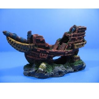  SHIP 8 1x3 3x4 1 Aquarium Ornament Decor Resin Shipwreck