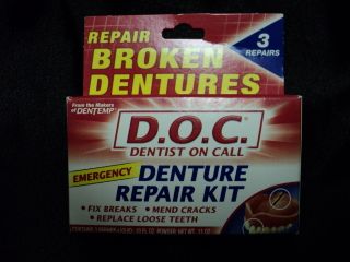 Dentist on Call Denture Repair Kit 3 Repairs