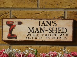 PERSONALISED OUTDOOR WOODEN SIGN BESPOKE SIGN GARDEN SIGN SHED SIGN