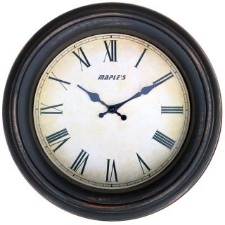 Maples Clock H8509A Maples Clock H8509A Molded Wall Clock In Black