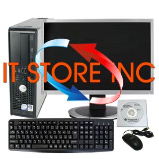 Dell Core 2 Duo Desktop Computer PC 750GB Windows 7 Pro 64bit 19 LCD