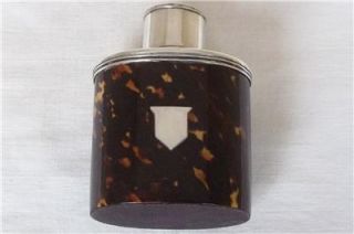 FINE VICTORIAN STERLING SILVER & FAUX TORTOISESHELL TEA CADDY CHESTER