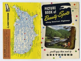 Greyhound Bus Lines Picture Book of Beauty Spots 1950S