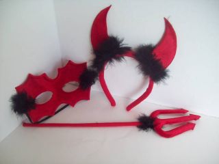 Devil Costume Accessories Mask Headband Pitchfork