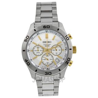 Seiko Silver Dial Stainless Steel Mens Watch SSB051