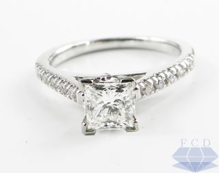 74 Carat Princess Cut F VS2 Real Diamond Engagement Ring 14k White