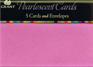 Blank Greeting CARDS, INVITES & ENVELOPES ~ PEARLESCENT PINK