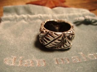 dian malouf sterling silver leaf ring size 7