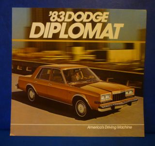 Vintage 1983 Dodge Diplomat Color Dealer Brochure Free Shipping