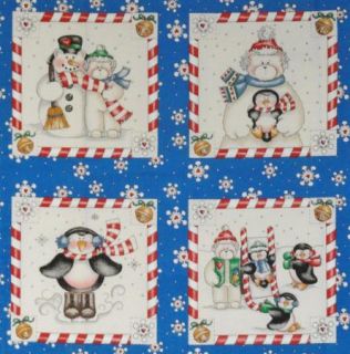 Dianna Marcum Christmas Snowmen 5 75x 6 Quilt Block Squares Cotton