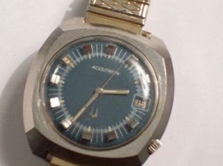 Nice Bulova Accutron 218 Wristwatch Year 1971 All Stainles Case and