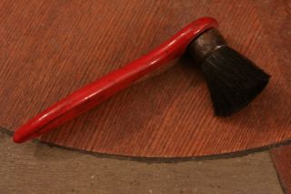 Vintage Old Shinola 2 in 1 Shoe Shine Brush Red Wood Handle Antique