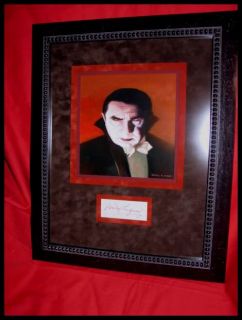BELA LUGOSI AUTOGRAPH AS DRACULA EXCELLENT VERY ATTRACTIVE DISPLAY