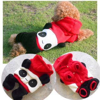 All Sizes Fleece Cute Panda Dog Costumes Hoodies Coats Dog Clothes Pet