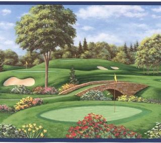 The Rolling Hills of The Golf Course Wallpaper Border AG042122B