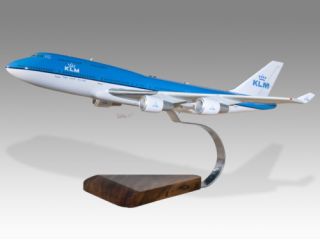 Boeing 747 400 KLM Wood Desktop Airplane Model