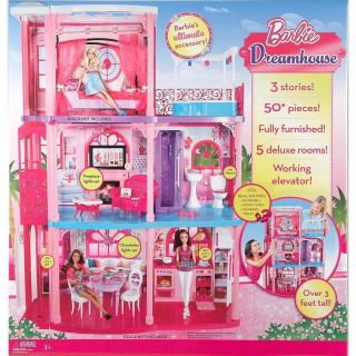 Barbie Doll 3 Story Deluxe Pink Dream Furnished Townhouse House NEW
