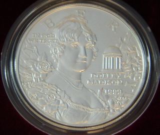 1999 Dolley Madison Commemorative Dollar Uncirculated Coin 90 Silver w