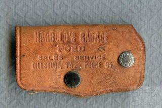 Vintage Leather Key Fob Harolds Garage Ford Dillsburg PA
