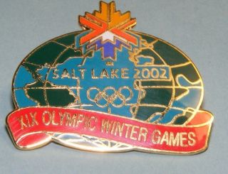 Salt Lake City 2002 Olympics XIX Winter Games Globe Pin