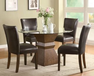  Glass Top Dining Table 4 Chairs Dining Room Furniture Set