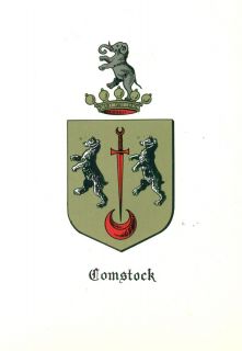 Great Coat of Arms Comstock Family Crest Genealogy Would Look Great