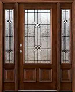 Mahogany Exterior Door with Sidelights N 200 BDR Patina 68
