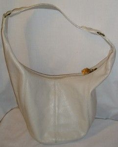 Donald Pliner Couture Handbag Purse Hobo Cream Leather