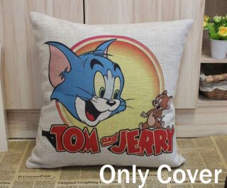 45 45cm Tom and Jerry Cute Cartoon Cushion Covers Linen Cotton High