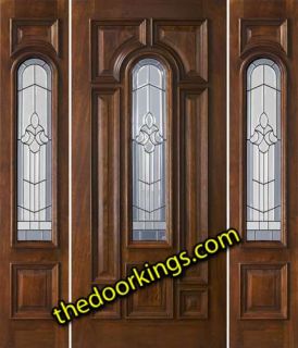 Mahogany Exterior Entry Door with Sidelights 80 525 My