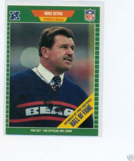 1989 Pro Set Head Coach 53 w HOF Bears Mike Ditka