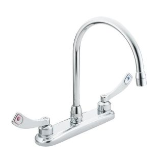 Moen 8289 Chrome Double Handle Kitchen Faucet with Metal Lever Handles