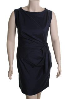 Diane Von Furstenberg New Della Navy Faux Wrap Sleeveless Casual Dress