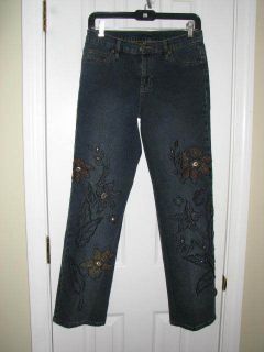 Diane Gilman Sz 4 P Embelished Design Blue Jeans CC 1