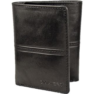 Dockers Mens Business Casual Black Leather Embossed Logo Crease