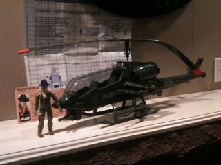 Vintage Gi Joe Vehicle Dragonfly Helicopter w Wild Bill Complete 1980s