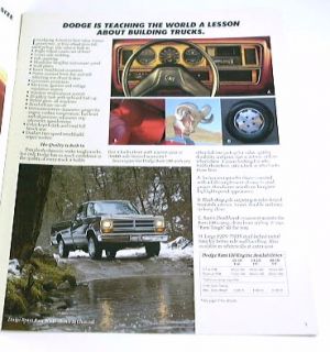 1987 87 Dodge RAM 100 Pickup Truck Brochure D100 W100