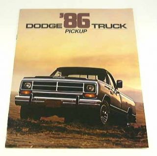 1986 86 Dodge Pickup Truck Brochure RAM D150 D350 W350