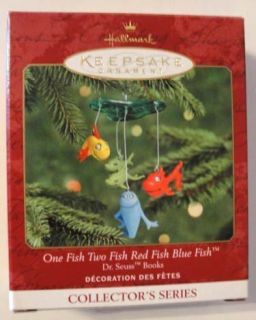 Hallmark Ornament Dr Seuss One Fish Two Fish Red Fish Blue