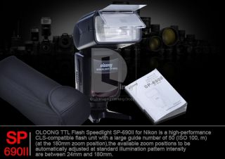 OLOONG Speedlite SP 690 II Mark II F Nikon I TTL Auto Flashlight Auto