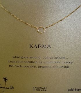 Dogeared Tiny Gold Dipped Karma 18 Necklace